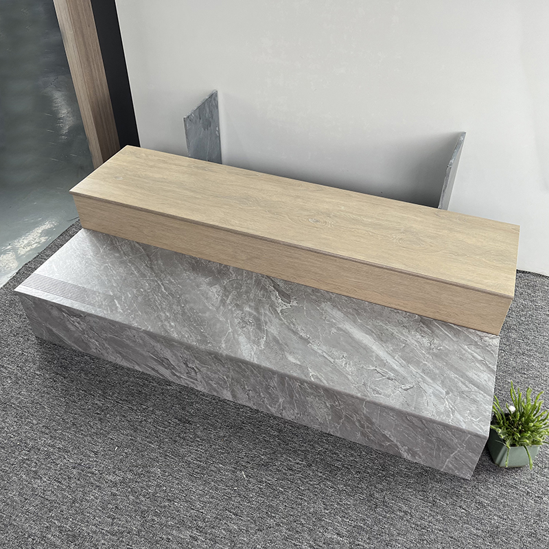 120x30cm Marble Look Stair Tiles Interior Finish Anti Slip Ceramic Stepping Stairs Tiles