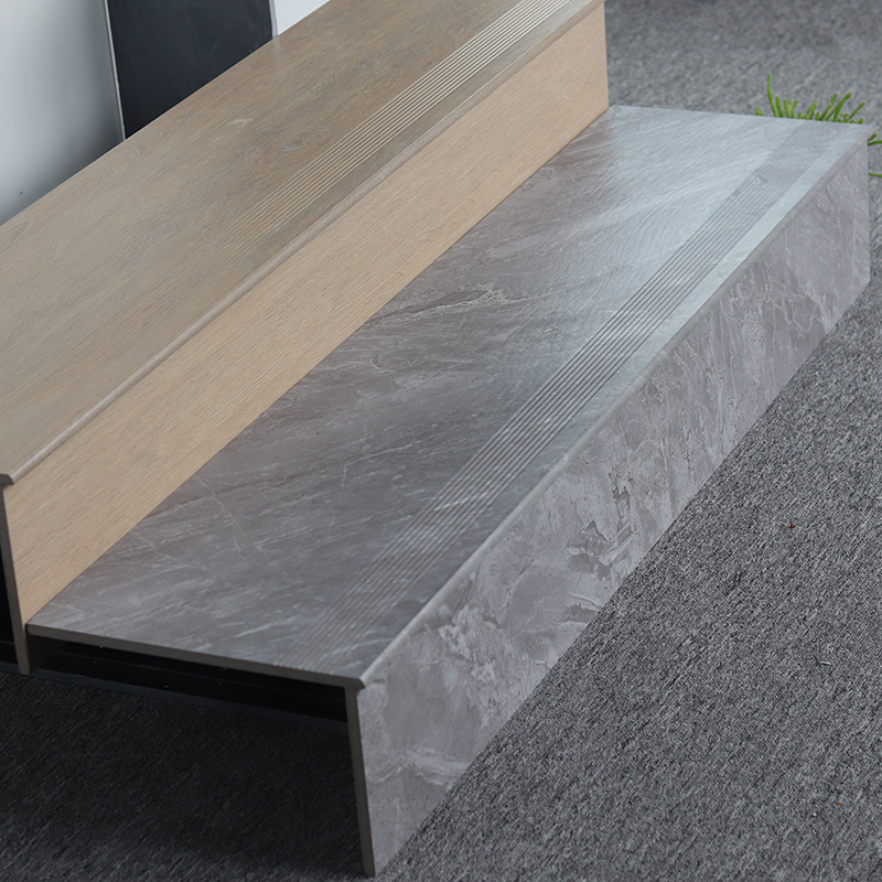 120x30cm Marble Look Stair Tiles Interior Finish Anti Slip Ceramic Stepping Stairs Tiles