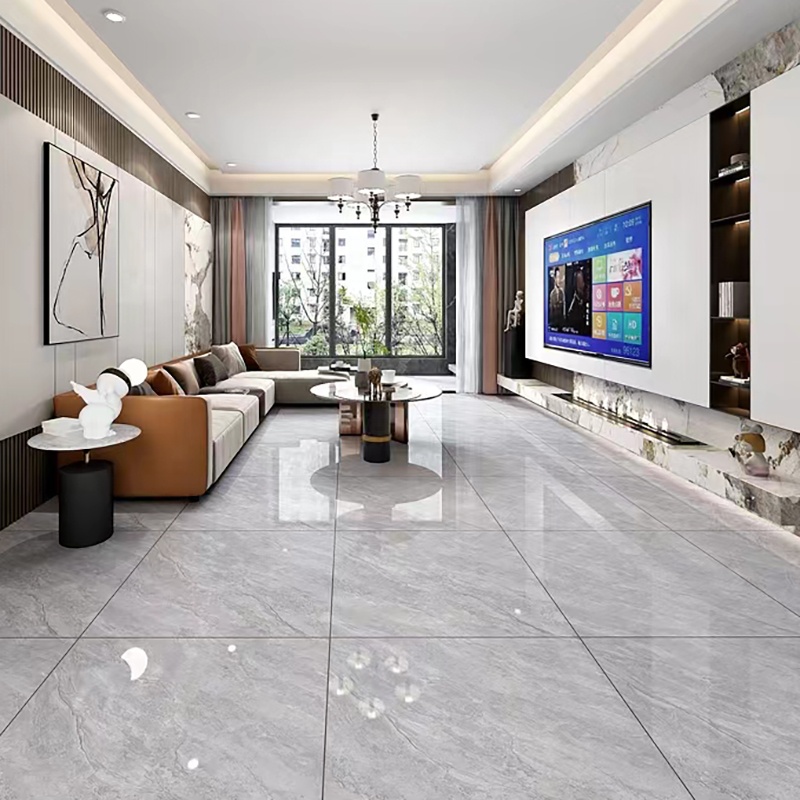 China Glossy Grey Full Glazed Finish Gray Marble Look Price 600x600mm Porcelain Floor Tiles 60x60