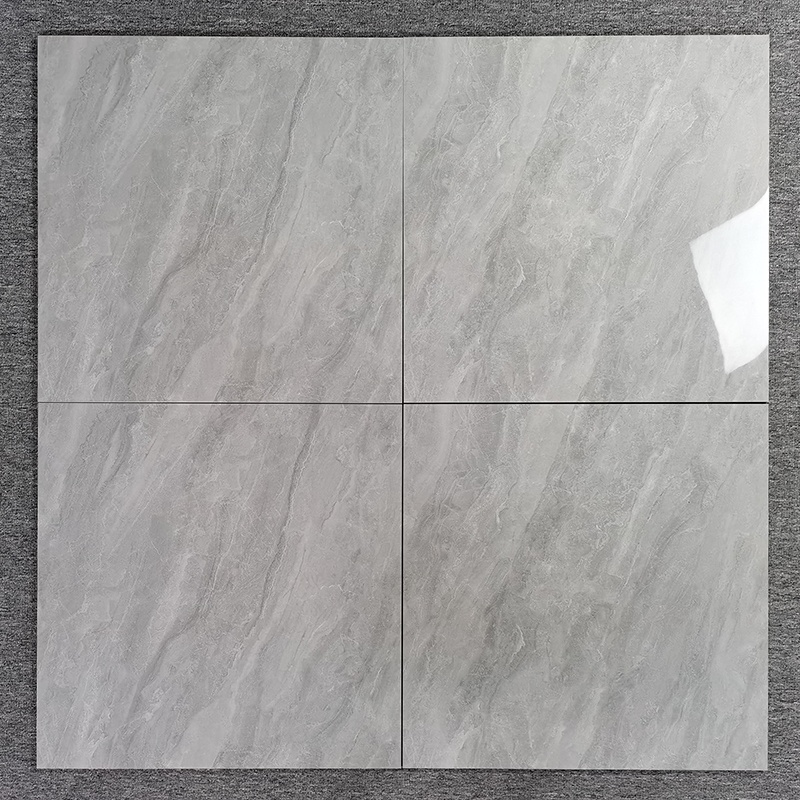 China Glossy Grey Full Glazed Finish Gray Marble Look Price 600x600mm Porcelain Floor Tiles 60x60