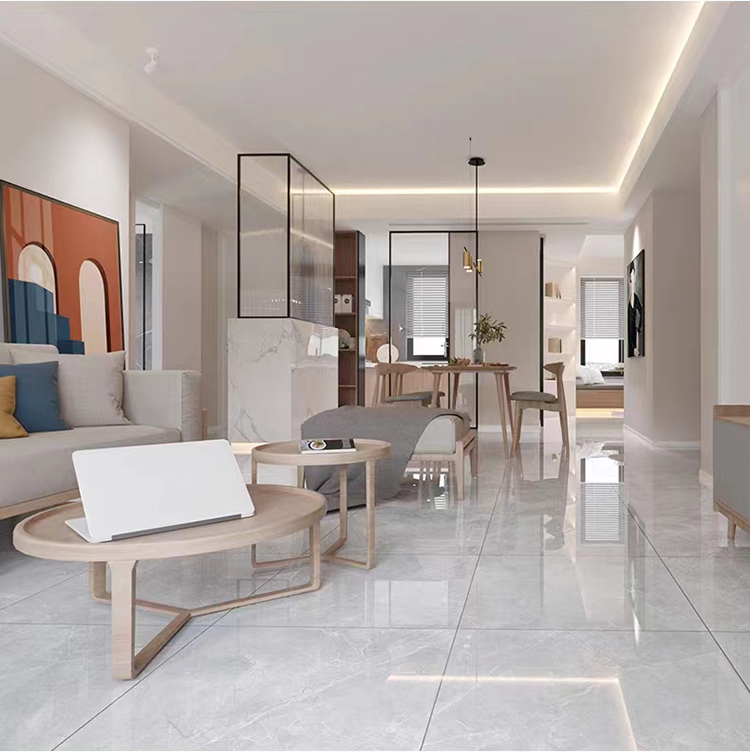China Glossy Grey Full Glazed Finish Gray Marble Look Price 600x600mm Porcelain Floor Tiles 60x60