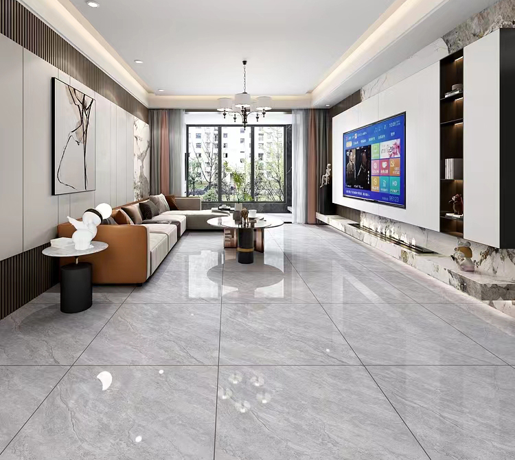 China Glossy Grey Full Glazed Finish Gray Marble Look Price 600x600mm Porcelain Floor Tiles 60x60