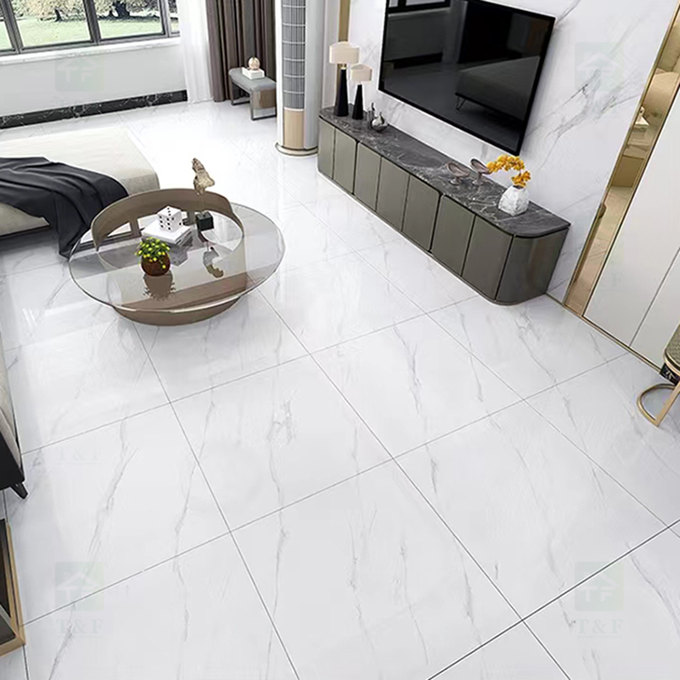China Glossy Grey Full Glazed Finish Gray Marble Look Price 600x600mm Porcelain Floor Tiles 60x60