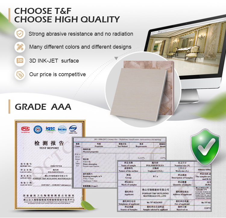 Foshan High Glossy Interior Polished Glazed Ceramic Floor Tiles Gold Vein Marble Look Porcelain Tiles