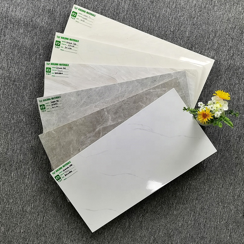 300*600 mm Interior Wall Tiles Glossy Wall Tiles for Bathroom Balcony Glazed Decorative Ceramic Wall Tiles