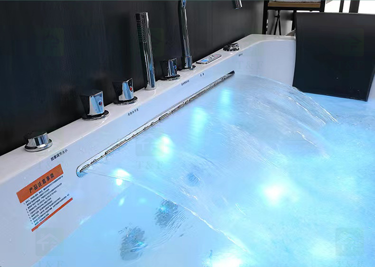 Leakage Protection Hot Tub Bath Led Color Light Jet Whirlpool Waterfall Massage Bathtub