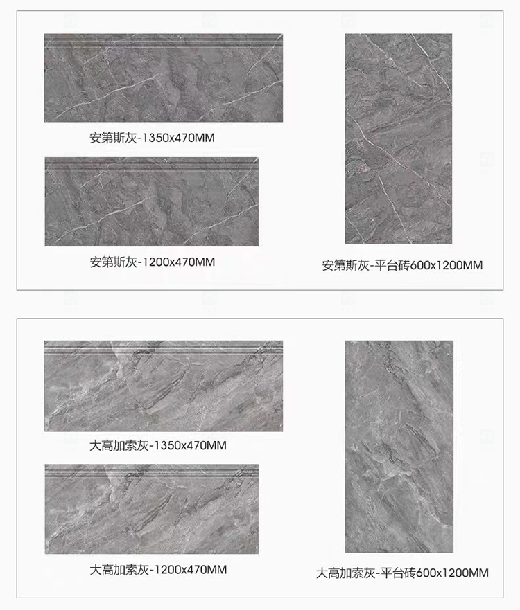 Hot Sale Customized Indoor Staircase Villa Decoration Porcelain Floor Marble Look Stairs Step