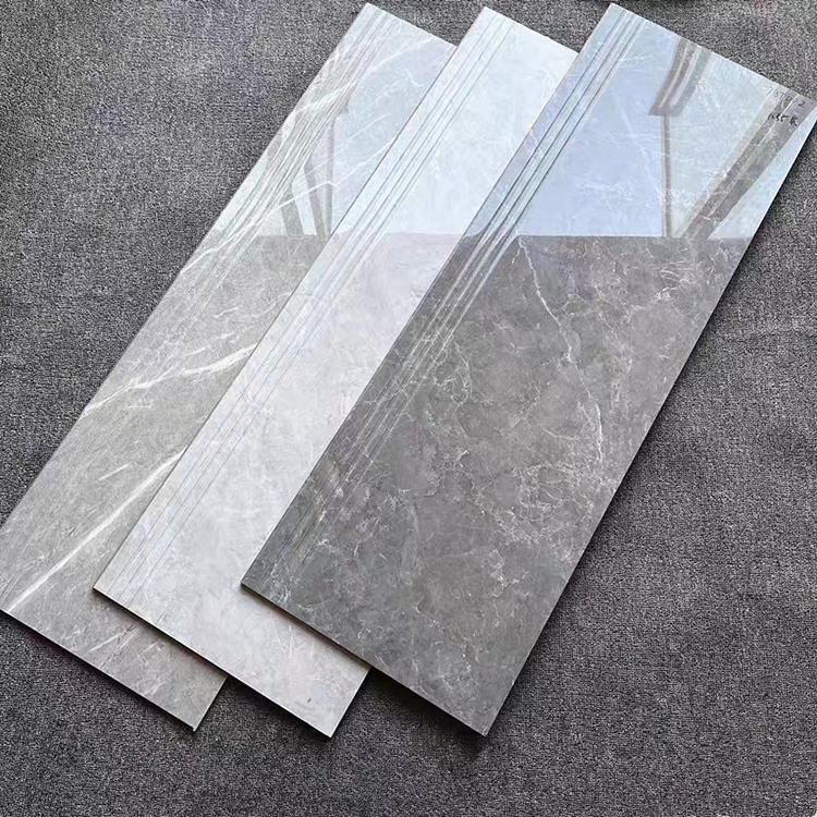 Hot Sale Customized Indoor Staircase Villa Decoration Porcelain Floor Marble Look Stairs Step