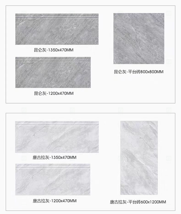 Hot Sale Customized Indoor Staircase Villa Decoration Porcelain Floor Marble Look Stairs Step
