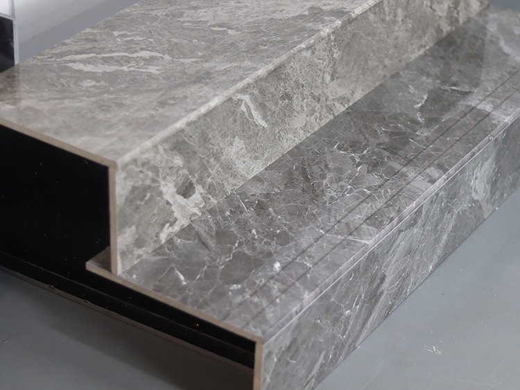Hot Sale Customized Indoor Staircase Villa Decoration Porcelain Floor Marble Look Stairs Step