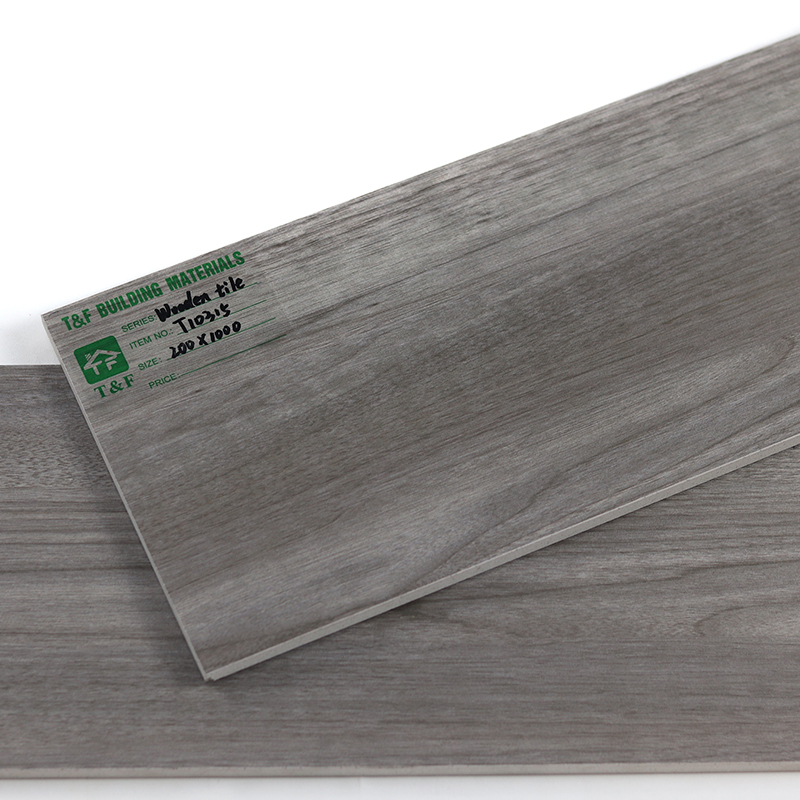 Dark Gray Matte Porcelain Tiles 200 X 1000mm Interior Anti-slip Wooden Floor Tile