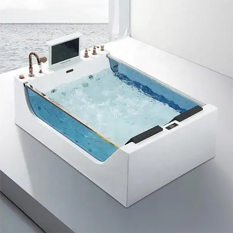 Indoor Two Adult People Freestanding Tub Bath Electric Hydro Whirlpool Massage Bathtub
