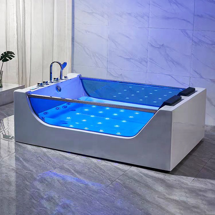 Indoor Two Adult People Freestanding Tub Bath Electric Hydro Whirlpool Massage Bathtub