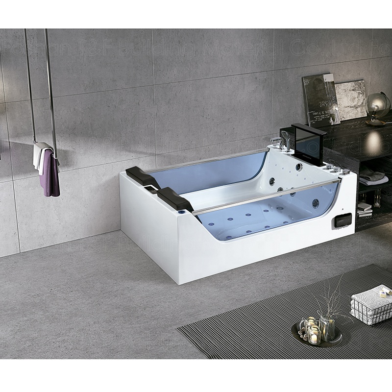 Indoor Two Adult People Freestanding Tub Bath Electric Hydro Whirlpool Massage Bathtub