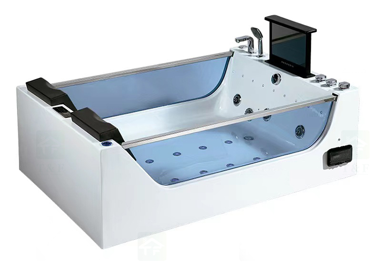 Indoor Two Adult People Freestanding Tub Bath Electric Hydro Whirlpool Massage Bathtub