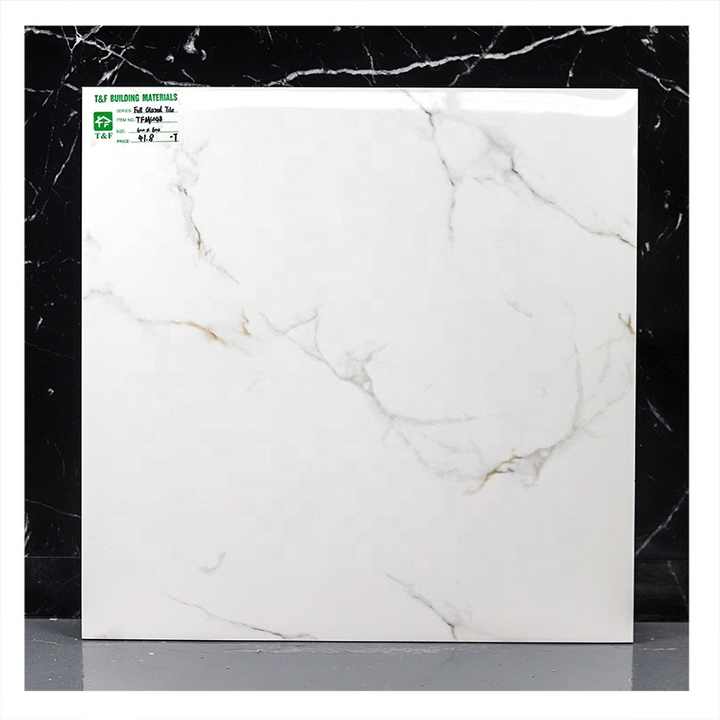 Glossy Carreaux Sol 60x60 Marbre White Ceramic Wall Glazed Porcelanato Porcelain Marble Floor Tile