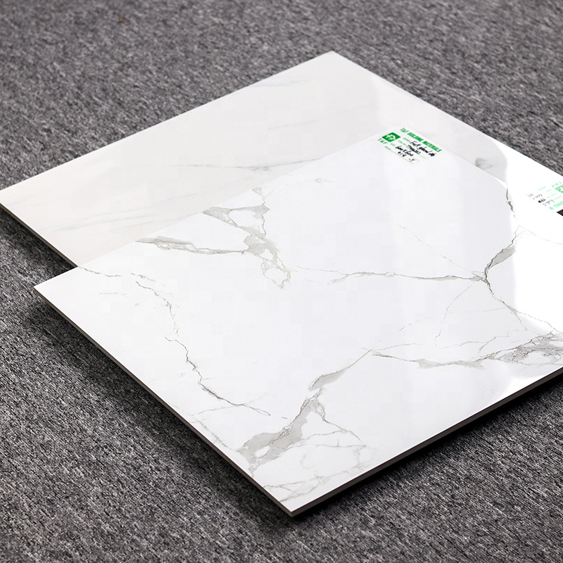 Wholesale 60x60 Polished Glazed Calacatta White Marble Carreaux Maison Floor Tiles for Living Room Porcelain Flooring
