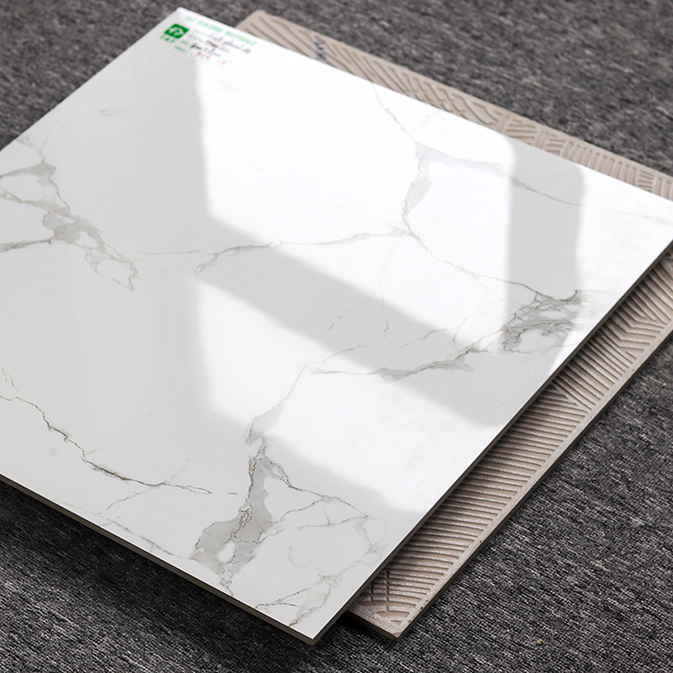 Wholesale 60x60 Polished Glazed Calacatta White Marble Carreaux Maison Floor Tiles for Living Room Porcelain Flooring