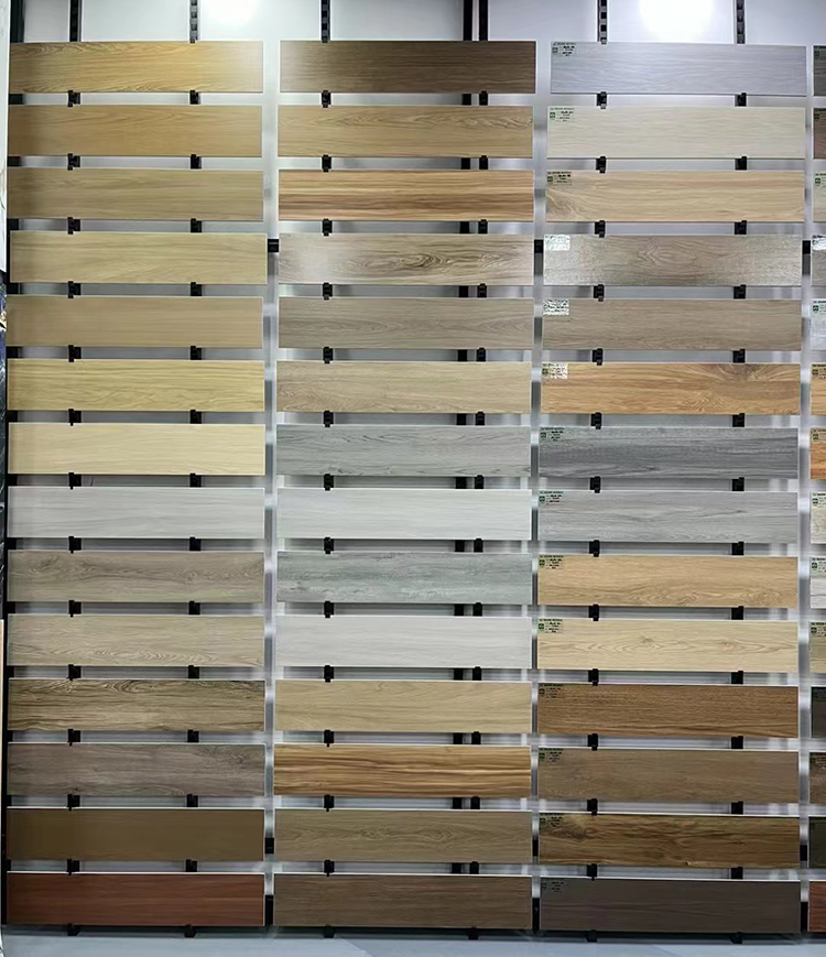 Modern Floor Wood Tiles Matte Surface Wood Like Texture Floor Ceramic Brown Grey Porcelain Wooden Tile