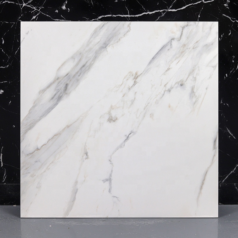 Foshan White Carrelage Porcelanto Marble Floor Porcelain Full Polished Glazed Ceramic Tile