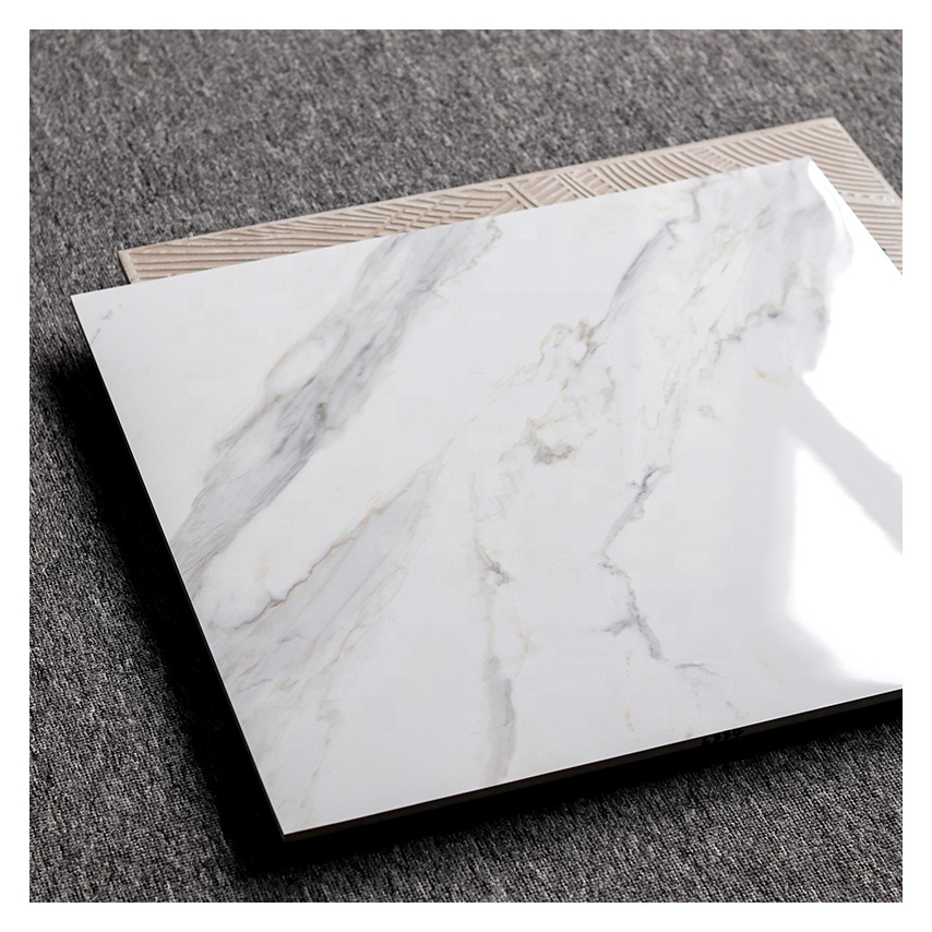 Foshan White Carrelage Porcelanto Marble Floor Porcelain Full Polished Glazed Ceramic Tile