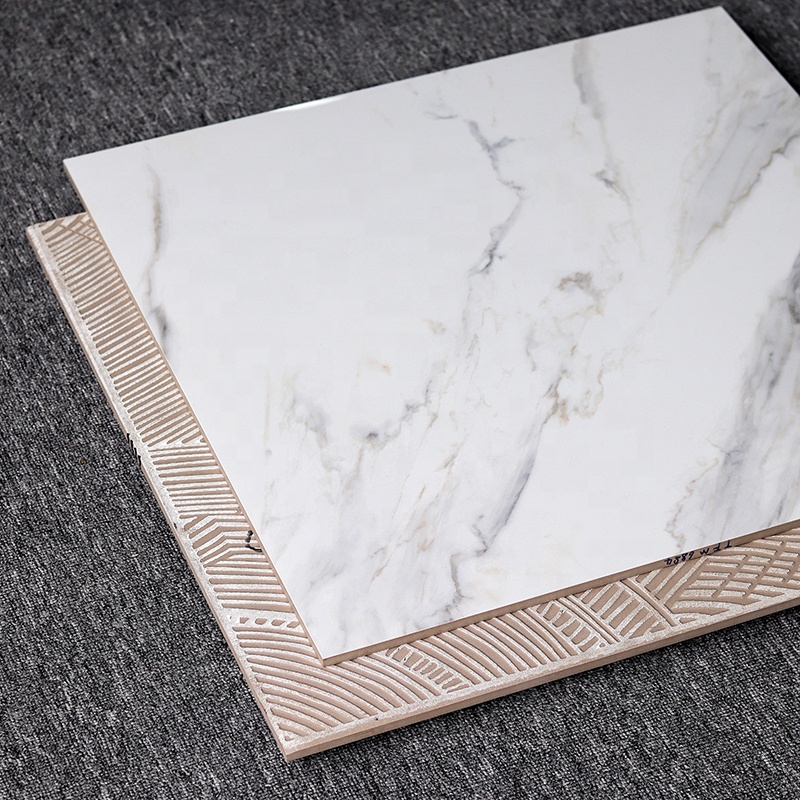 Foshan White Carrelage Porcelanto Marble Floor Porcelain Full Polished Glazed Ceramic Tile