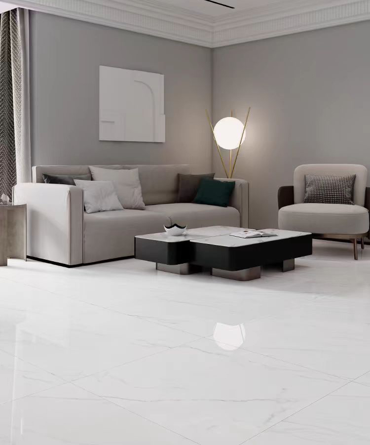 Foshan Pisos Porcelanato Marble 60x60 Polished Glazed Interior Vitrified Floor White Porcelain Tile Design