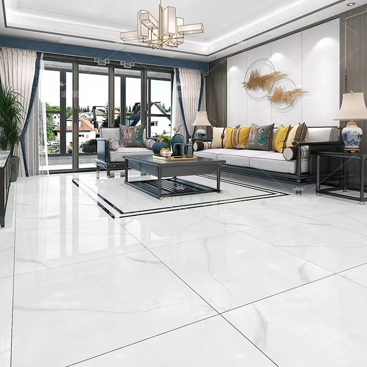 Foshan Pisos Porcelanato Marble 60x60 Polished Glazed Interior Vitrified Floor White Porcelain Tile Design