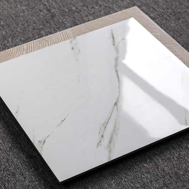 Foshan Pisos Porcelanato Marble 60x60 Polished Glazed Interior Vitrified Floor White Porcelain Tile Design