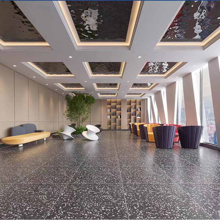 600x600 Matt Finish White Grey Cement Look Porcelain Rustic Restaurant Store Kitchen Floor Terrazzo Tile