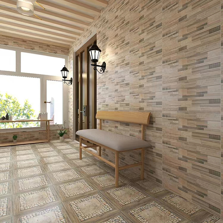 Factory Direct Sale 20x40cm Vintage Front House Tile for Wall 3D Stone Surface Outdoor Wall Tiles