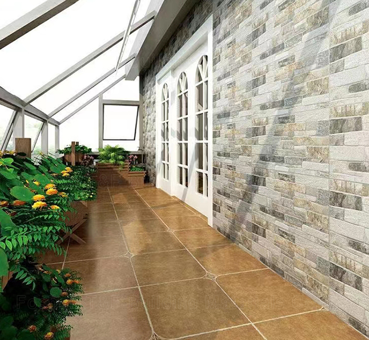Factory Direct Sale 20x40cm Vintage Front House Tile for Wall 3D Stone Surface Outdoor Wall Tiles