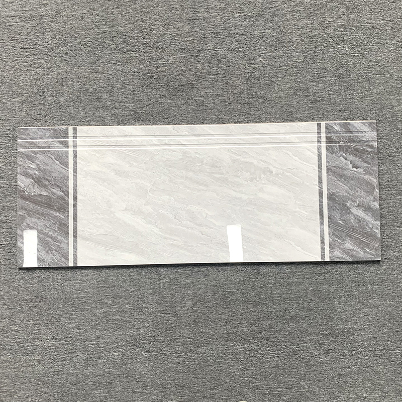 High Glossy Full Body Villa Ceramic Stairs Tiles Grey Marble Look Polished Glazed Ceramic Staircase Step Tiles