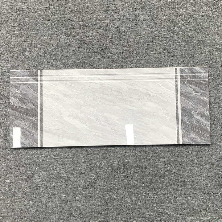 High Glossy Full Body Villa Ceramic Stairs Tiles Grey Marble Look Polished Glazed Ceramic Staircase Step Tiles