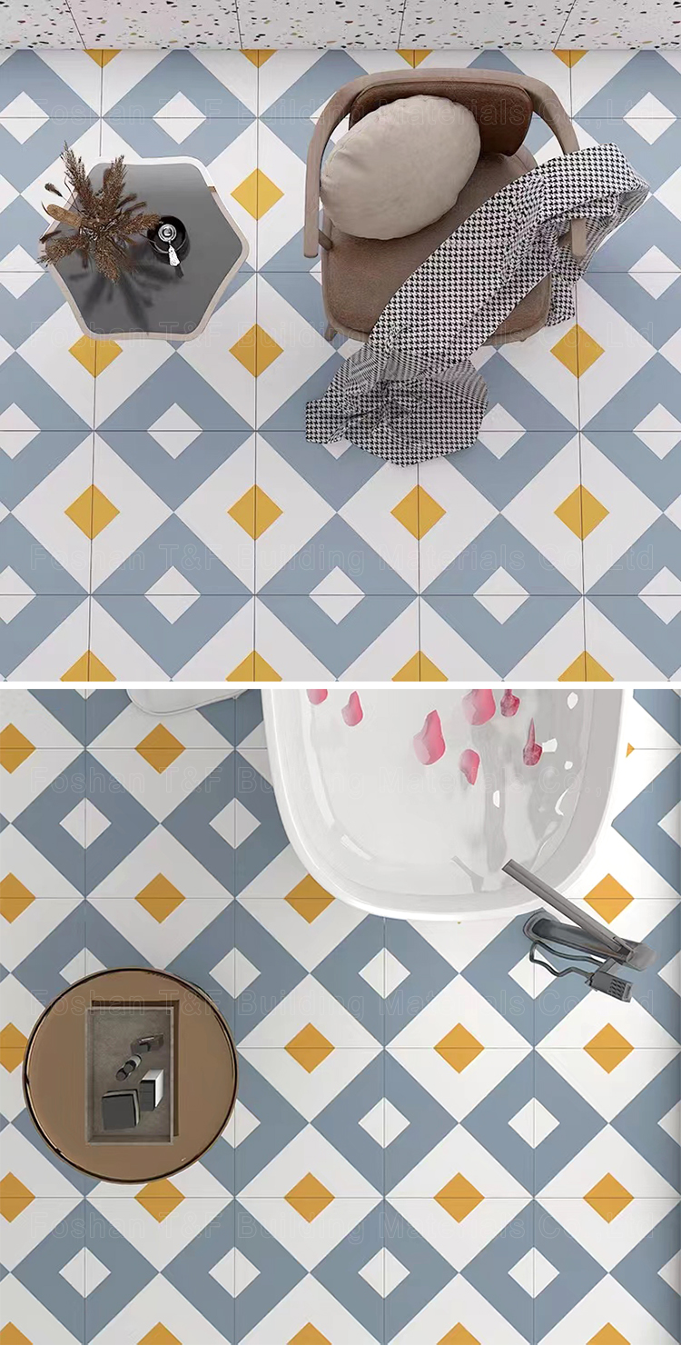 Interior 300 X 300 Colorful Pattern Non Slip Matt Glazed Porcelain Ceramic 3D Art Wall and Floor Tiles