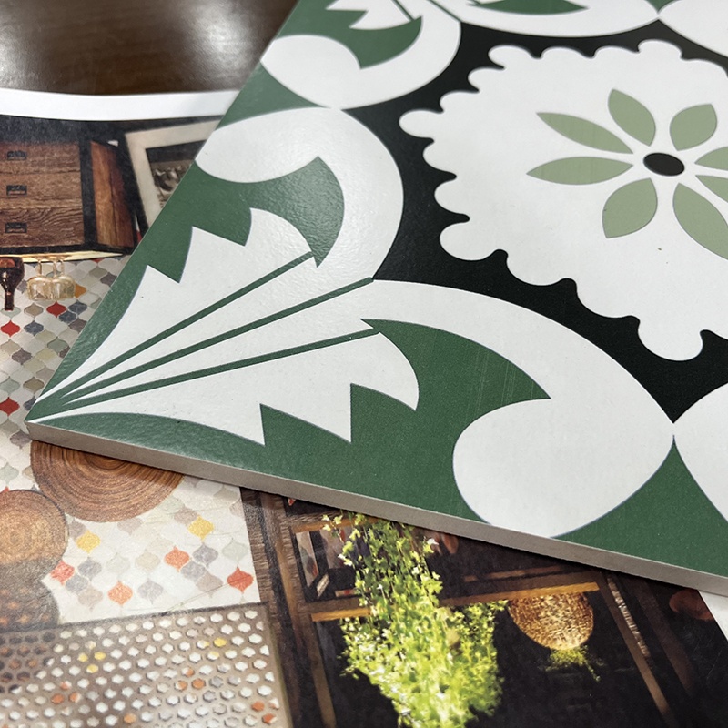 Moroccan Retro Dark Green Color Ceramics Tiles for Bathroom Kitchen Balcony Floor and Wall Design