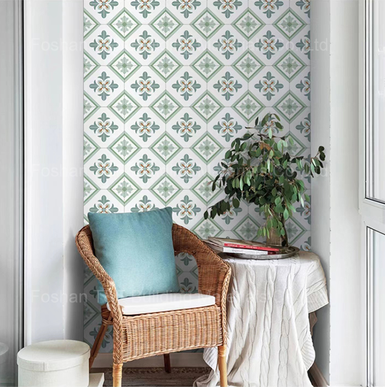 Moroccan Retro Dark Green Color Ceramics Tiles for Bathroom Kitchen Balcony Floor and Wall Design