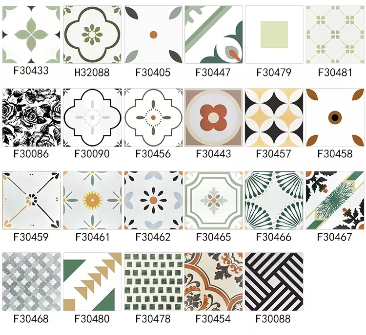 300*300 Nordic Continuous Geometric Colorful Kitchen Wall Cladding Floor Pattern Tile