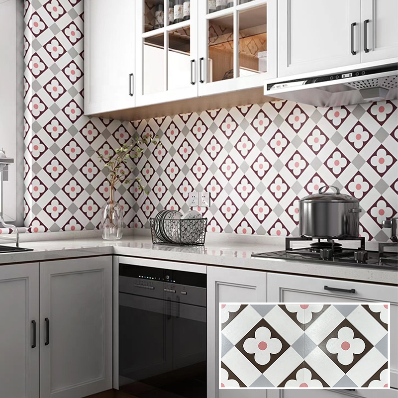 30x30 Nordic Style Small Square Mosaic Flower Porcelain Kitchen Wall Ceramic Balcony Floor Tiles