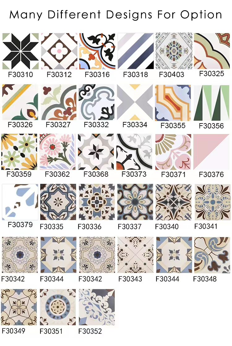 30x30 Nordic Style Small Square Mosaic Flower Porcelain Kitchen Wall Ceramic Balcony Floor Tiles