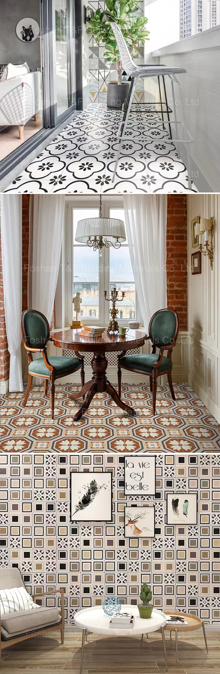 30x30 Nordic Style Small Square Mosaic Flower Porcelain Kitchen Wall Ceramic Balcony Floor Tiles