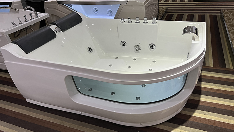 Indoor 2 Person Couple Spa Bath Hydromassage Jetted Tub Air Bubble Massage Corner Bathtub