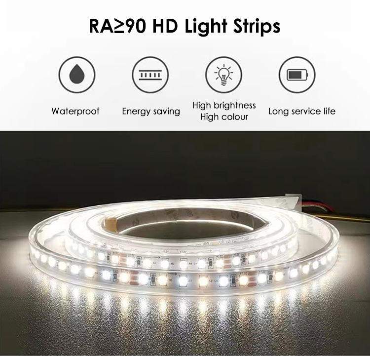 Modern Home Decor Half Moon Round Shape Led Light Smart Mirror Touch Sensor Switch Wall Bathroom Mirror