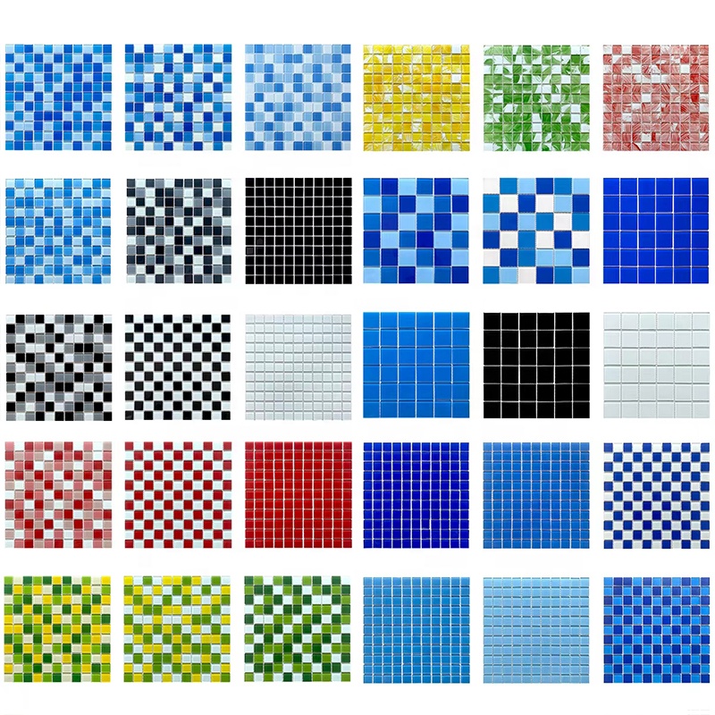 Factory Supply 300x300mm Kitchen Bathroom Wall Decor Outdoor Swimming Crystal Pool  Tiles Glass Mosaics