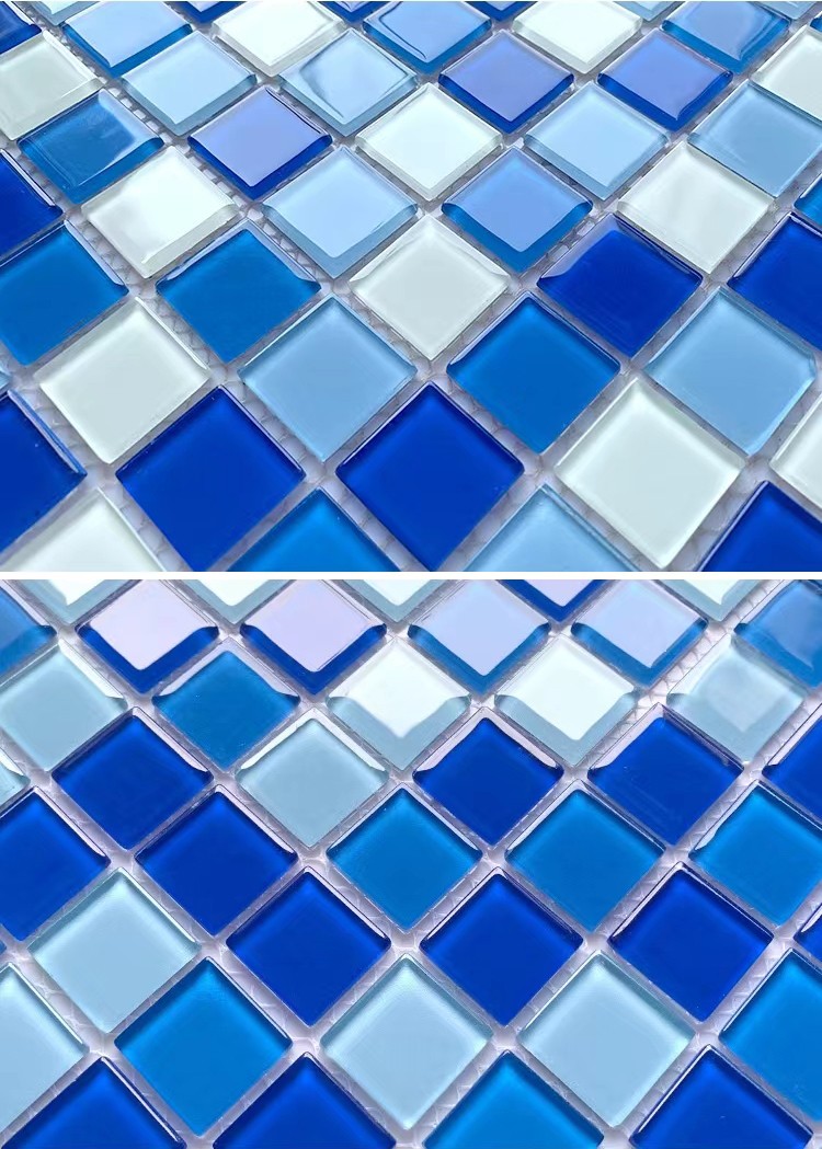 Factory Supply 300x300mm Kitchen Bathroom Wall Decor Outdoor Swimming Crystal Pool Tiles Glass Mosaics