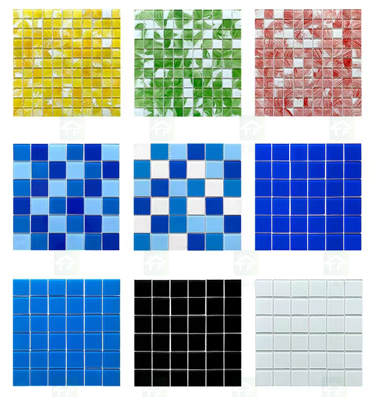 Factory Supply 300x300mm Kitchen Bathroom Wall Decor Outdoor Swimming Crystal Pool Tiles Glass Mosaics