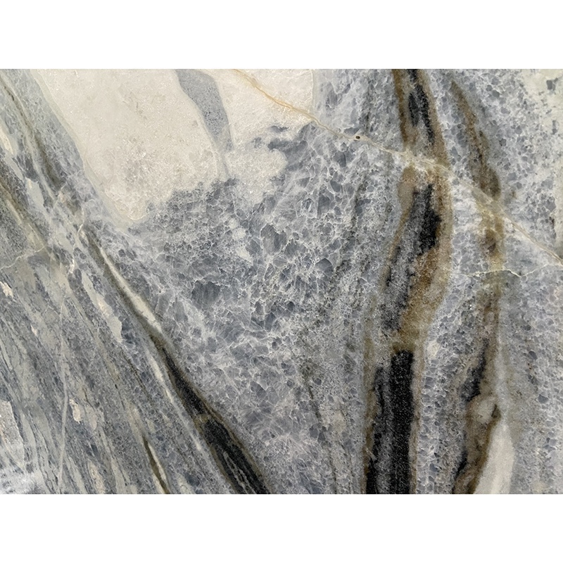 Luxury Big Thick Wall Decor Marble Blue Serpentine Calcite Natural Marble Stone Slab Rack Blue River Marble