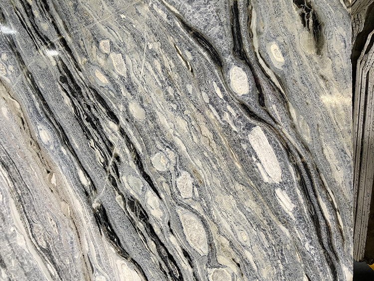 Luxury Big Thick Wall Decor Marble Blue Serpentine Calcite Natural Marble Stone Slab Rack Blue River Marble