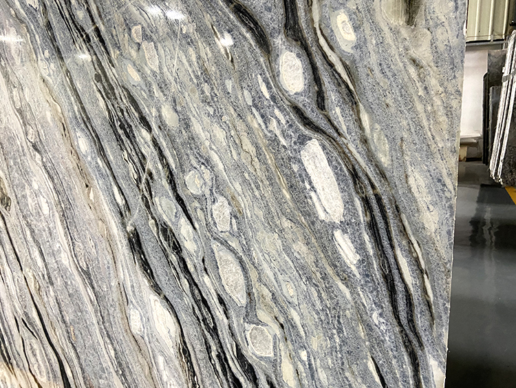 Luxury Big Thick Wall Decor Marble Blue Serpentine Calcite Natural Marble Stone Slab Rack Blue River Marble