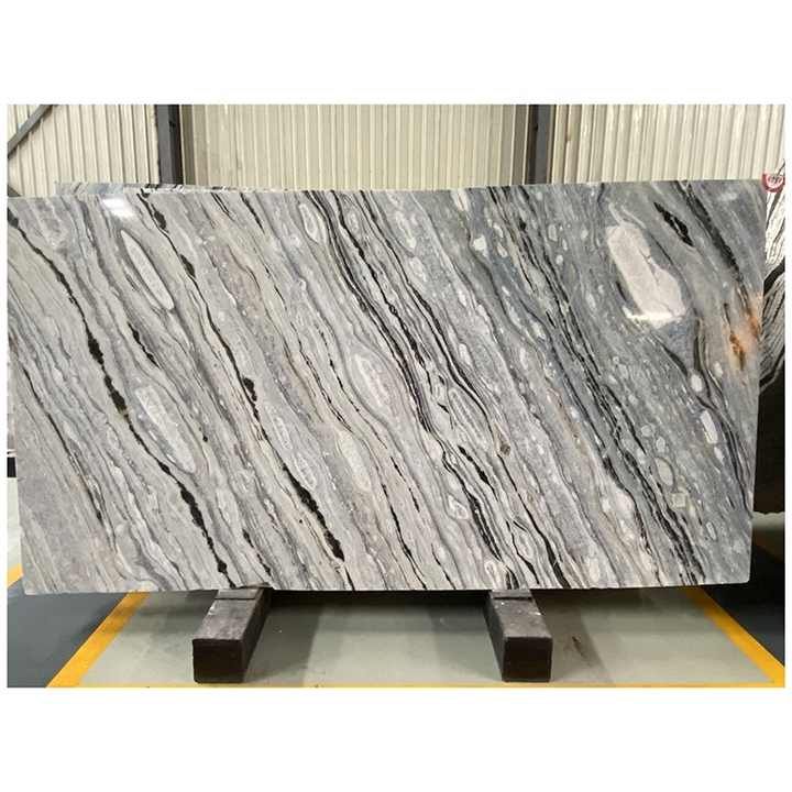 Luxury Big Thick Wall Decor Marble Blue Serpentine Calcite Natural Marble Stone Slab Rack Blue River Marble